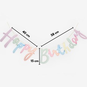 Resim Çok Renkli Happy Birthday Banner - Çok Renkli / Tek Ebat 