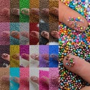 Resim 26 Renk 12g 1000 Adet Havyar Boncuk (1-3mm Karışık) Tırnak Sanatı Kabarcık Boncuklar & Boncuk Çeşitleri DIY Tırnak El Sanatları Dekorasyon Toplu 