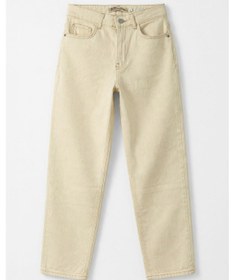 Resim Bluew White Kadın Ekru Straight Fit Pamuk Jean Pantolon 24 