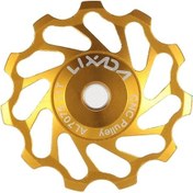 Resim 7075 Alyuminyum Seramik Yataklı Bisiklet Arka Vites Kolu Tekerleği, 11 Diş, Altın Renk, 2 Adet Seti 