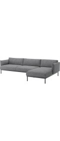 Resim IKEA Gri Lüks Kanepe - Uzanma Koltuklu 4'lü Kanepe 