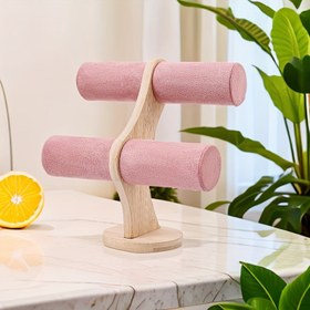 Resim 1Pc Elegant 2-Katlı Flanelli Mücevher Gösterim Standı, Ahşap Kolye Tutucu, Bilezikler, Pırlantalarda, Saatler için - Çıkarılabilir Masa Organizatörü, Tuvalet, Yatak Odası, Giyinme Odası için - Bağımsız, 3.2 Cu Ft Kapasite Altında, 68.58cm Yükseklik Altında, Mücevher Yapım Gösterim ve Ambalaj Malzemeleri, Boncuk ve Mücevher Yapımı 