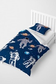 Resim MONOHOME Astro Blue Çocuk Nevresim Takımı 3D Pamuk Saten 160x220, monohome1894 