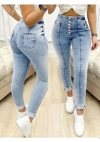 Resim Cojans Kadın Yüksek Bel Önden Düğmeli Jean Pantolon Göründüğü Gibi 