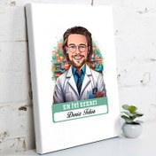 Resim Karikatürlü En Başarılı Erkek Eczacı Kanvas Tablo 