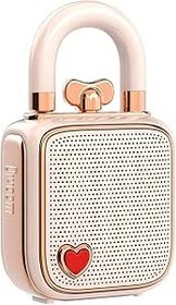 Resim divoom Love-Lock Bluetooth hoparlör, küçük taşınabilir müzik kutusu, kablosuz stereo eşleştirme, retro ses kutusu, sevimli masaüstü dekorasyonu, kızlar için, pembe 