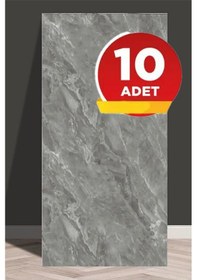 Resim 10 Adet 60x30 Kendinden Yapışkanlı Gri Pvc Panel Gri 