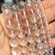 Resim AAA Doğal Saf Kuvars Taş Boncuklar, Yuvarlak Aralayıcı Boncuk Takı Yapımı için Bileklik Aksesuarları 15'' 4/6/8/10mm 