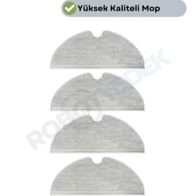 Resim robotyedek Xiaomi Mijia 1c Vacuum Mop-dreame F9-mop Pro 2+ 3d Uyumlu Full Tam Yüzey 4 Adet Mop 