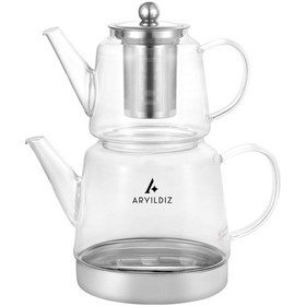 Resim Aryıldız Unique Cam Çaydanlık Takımı Şeffaf 