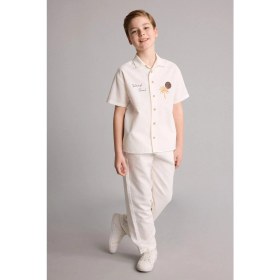 Resim DeFacto Düz Paça Keten Karışımlı Pantolon Erkek Çocuk H6265A826HS 