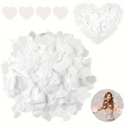 Resim 15000 adet Beyaz Kalp Şeklinde Konfeti Kağıdı, Konfeti Kağıdı Düğün Kutlama Partisi Masa Konfeti 2.5Cm 100G, Cadılar Bayramı Süsleri, Noel Süsleri 