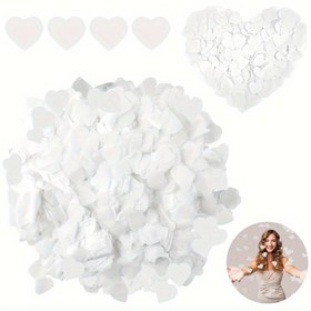 Resim 15000 adet Beyaz Kalp Şeklinde Konfeti Kağıdı, Konfeti Kağıdı Düğün Kutlama Partisi Masa Konfeti 2.5Cm 100G, Cadılar Bayramı Süsleri, Noel Süsleri 