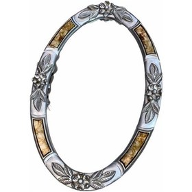 Resim Fiyonklu Çiçekli Dekoratif Ayna Gümüş 