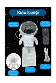 Resim PREPARE Astronot Galaksi Işık Projektörü Led Işıklı Gece Lambalı Yıldızlı Bluetooth Hoparlör Müzik Çalar 