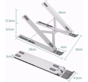 Resim N29-2 Büyük 14” - 17.3” Katlanır Alüminyum Laptop Standı 