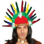 Resim Renkli Kızılderili Başlığı Şapkası 