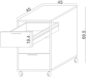 Resim ERC Moss Keson Beyaz (Safir Meşe Çekmece) 