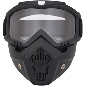 Resim Butu Motosiklet Gözlüğü Maskesi Çıkarılabilir Rüzgar Geçirmez - Şeffaf 