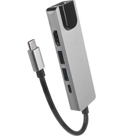 Resim Hytech Hy-usbc80 4k 30hz Gri Metal 2xusb3.0 1xhdmı, 1xpd Gigabit Type C Adaptör-129132 