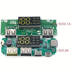 Resim Taşınabilir Mobil Güç Bankası Şarj Modülü ile LED Ekran - 5V 2.4A Çift USB ve Tip-C, Hassas Güç Yönetimi için 18650 Pil Şarj Kartı, Devre Koruma, Yeşil PCB Tasarımı, Devre Koruma Kartı | LED Ekran Modülü | Bakır Bileşenler, Taşınabilir Şarj Cihazı 