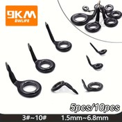 Resim 9KM 5/10'lu Olta Kamışı Kama Seti - Ağır Hizmet Paslanmaz Çelik & Seramik Halkalı Kama, 1.5mm-6.8mm Çap, 3#-10# Olta Kamışı Kama Boyutu Uyumluluğu, Tuzlu Su/Tatlı Su Olta Kamışları - Spin, Casting, Trolling ile Uyumlu - Olta Kamışı Yapımı İçin İdeal 