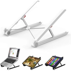 Resim Bix X1 Laptop Sehpası, Katlanabilir, Tablet Sehpası, Alüminyum Alaşım, Online Sınıf Çalışması, Duruşu Iyileştirme, Isı Dağılımı, iPad ve 10-15,6 Inç Olan Tüm Cihazlar ile Uyumlu. Beyaz 