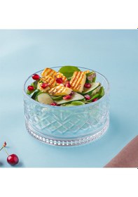 Resim Porsima 4 Lü Kristal Cam Çerezlik Sunumluk Tek Kişilik Salata Kasesi 400 Ml 