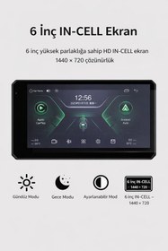 Resim qasul CarPlay & Android Auto Destekli Motosiklet Navigasyon Ekranı - IPX8 Su Geçirmez 6 İnç HD 