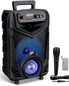 Resim Zineets Işıklı Büyük Boy Party Box Bluetooth Hoparlör Taşınabilir Şarjlı Ses Sistemi Radyolu Karaoke BASS+ 