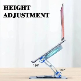 Resim 804D 360 Derece Dönebilir Alüminyum Katlanabilir Laptop Standı (Koyu Gri) 