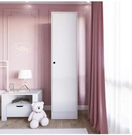 Resim Daisy 45 Cm Beyaz Tek Kapılı Elbise Dolabı - Gardırop Beyaz 
