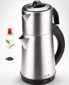 Resim HOOK Inox Paslanmaz Çelik Çay Makinesi Su Isıtıcı Çaycı Elektrikli Çaydanlık - Erdemstore 