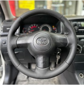 Resim Toyota Uyumlu Corolla 2002-2008 Araca Özel Dikmeli Direksiyon Kılıfı 
