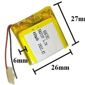 Resim Sertec 582728 3.7v 400 Mah Lityum Polimer Pil 1.5a Drone Için Uygun Değildir 