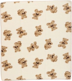 Resim Ayı Desenli Velsoft Battaniye Ekru 