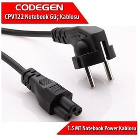 Resim Codegen Yonca Uçlu Notebook Power Güç Kablosu 1 5 Metre 0 75Mm 