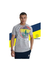 Resim Fenerbahçe Orijinal Lisanslı 6 Renk Logo Gri Tribün T-shirt + Kalem Set Hediyelik Ahşap Kutulu Gri 