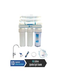 Resim 13 Aşamalı Açık Kasa Pompasız 8 L Çelik İçli Su Arıtma Cihazı 