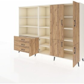 Resim Hyperion Dolap 11 Raflı 3 Çekmeceli 5 Kapaklı 220x44x163 Aytaşı-ç Aytaşı-çam 