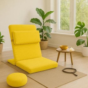 Resim Backjack XL Meditasyon Sandalyesi, Yastıklı, 55x40x40 cm, Fermuarlı Kılıf (Sarı) 