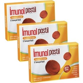 Resim Orzax İmunol Portakal Aromalı Pastil 3 x 12 Pastil 