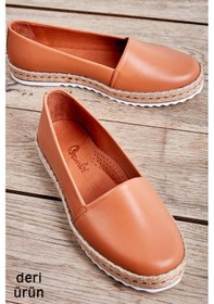 Resim Taba Hakiki Deri Kadın Espadril K01802021803 Taba 