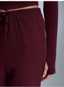 Resim Dilvin 72209 Beli Lastikli Pantolon-bordo Bordo 