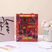 Resim Marvel Spider-Man Karikatür İnceleme Seti ile Cetvel, Kalem, Defter - Yaratıcı Çizim Ofis Malzemeleri Hediye Kutusu, Orta Nokta, Hafif Plastik 