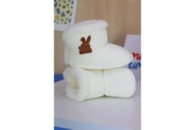 Resim MinyTim Bebek Panduf, Polar Astarlı Kaydırmaz Taban Çok Renkli Düz Desenli 