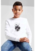 Resim Ghost Rider Baskılı Unisex Çocuk Beyaz Sweatshirt (534759619) Beyaz 