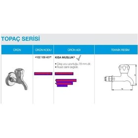Resim Ar-yak Topaç Kısa Musluk 102109401 Krom 