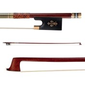 Resim 4/4 Tam Boy Keman Için Keman Yayı (Pernambuco Yay Çubuğu Siyah Abanoz Kurbağa ve At Kuyruğu Yay Saçı) 