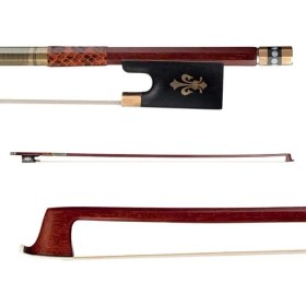 Resim 4/4 Tam Boy Keman Için Keman Yayı (Pernambuco Yay Çubuğu Siyah Abanoz Kurbağa ve At Kuyruğu Yay Saçı) 